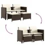 2 seater garden sofa with brown PE rattan table and stools by , Garden sets - Ref: Foro24-368417, Price: 220,26 €, Discount: %