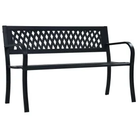 Banco de jardín acero negro 125 cm de vidaXL, Bancos de jardín - Ref: Foro24-47943, Precio: 83,34 €, Descuento: %
