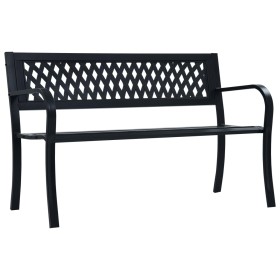 Banco de jardín acero negro 125 cm de vidaXL, Bancos de jardín - Ref: Foro24-47943, Precio: 84,49 €, Descuento: %