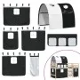 Cama alta niños con túnel madera pino blanco negro 90x200 cm de , Camas y somieres - Ref: Foro24-3283844, Precio: 212,21 €, D...