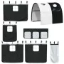 Cama alta niños con túnel madera pino blanco negro 90x200 cm de , Camas y somieres - Ref: Foro24-3283844, Precio: 212,21 €, D...