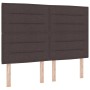 Estructura de cama con cabecera Marrón oscuro 160 x 200 cm tela