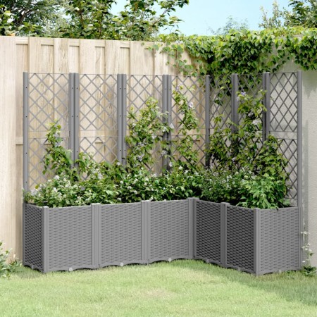 Planter with trellis PP light gray 160x120x140 cm by , Pots and planters - Ref: Foro24-367877, Price: 223,21 €, Discount: %