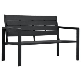 Black HDPE garden bench with wood-like appearance, 120 cm by vidaXL, garden benches - Ref: Foro24-47878, Price: 165,93 €, Dis...