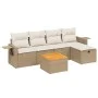 Garden sofa set with cushions 6 pieces beige synthetic rattan by , Garden sets - Ref: Foro24-3264943, Price: 396,19 €, Discou...