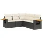 5-piece garden furniture set and black synthetic rattan cushions by , Garden sets - Ref: Foro24-3226798, Price: 334,43 €, Dis...