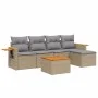 Gartensofa-Set mit Kissen, 6-teilig, beiges synthetisches Rattan von , Gartensets - Ref: Foro24-3226766, Preis: 355,43 €, Rab...