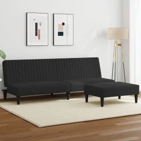 Zweiteilige Sofagarnitur aus schwarzem Samt von , Sofas - Ref: Foro24-3216277, Preis: 312,86 €, Rabatt: %