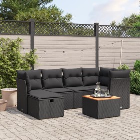 7-piece garden dining set and black synthetic rattan cushions by , Garden sets - Ref: Foro24-3264723, Price: 422,17 €, Discou...