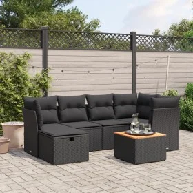 7-piece garden dining set and black synthetic rattan cushions by , Garden sets - Ref: Foro24-3264723, Price: 430,05 €, Discou...