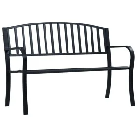 Schwarze Gartenbank aus Stahl, 125 cm. von vidaXL, Gartenbänke - Ref: Foro24-47941, Preis: 90,13 €, Rabatt: %