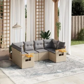 Garden sofa set with cushions 6 pieces beige synthetic rattan by , Garden sets - Ref: Foro24-3227102, Price: 397,86 €, Discou...
