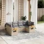 Gartensofa-Set mit Kissen, 6-teilig, beiges synthetisches Rattan von , Gartensets - Ref: Foro24-3227102, Preis: 397,86 €, Rab...