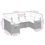 Gartensofa-Set mit Kissen, 6-teilig, beiges synthetisches Rattan von , Gartensets - Ref: Foro24-3227102, Preis: 397,86 €, Rab...