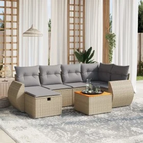 Garden sofa set with beige cushions mix 7 pieces PE rattan by , Garden sets - Ref: Foro24-3265063, Price: 453,71 €, Discount: %