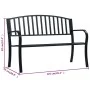 Banco de jardín acero negro 125 cm de vidaXL, Bancos de jardín - Ref: Foro24-47941, Precio: 90,00 €, Descuento: %