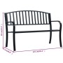 Banco de jardín acero negro 125 cm de vidaXL, Bancos de jardín - Ref: Foro24-47941, Precio: 91,51 €, Descuento: %