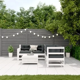 5-piece garden furniture set with solid white pine wood cushions by , Garden sets - Ref: Foro24-3250817, Price: 500,32 €, Dis...