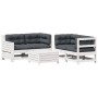 5-piece garden furniture set with solid white pine wood cushions by , Garden sets - Ref: Foro24-3250817, Price: 513,83 €, Dis...