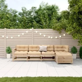 5-teiliges Gartenmöbel-Set mit Kissen aus massivem Kiefernholz von , Gartensets - Ref: Foro24-3250848, Preis: 471,13 €, Rabat...
