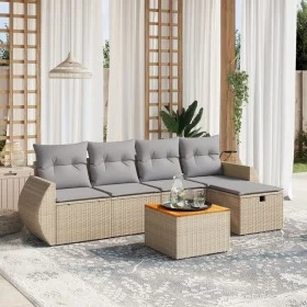 Garden sofa set with beige cushions mix 6 pieces PE rattan by , Garden sets - Ref: Foro24-3265056, Price: 377,76 €, Discount: %