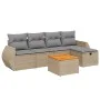 Garden sofa set with beige cushions mix 6 pieces PE rattan by , Garden sets - Ref: Foro24-3265056, Price: 377,76 €, Discount: %