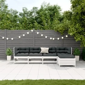 5-piece garden furniture set with solid white pine wood cushions by , Garden sets - Ref: Foro24-3250841, Price: 428,84 €, Dis...