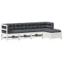 Set muebles jardín 5 pzas con cojines madera maciza pino blanco de , Conjuntos de jardín - Ref: Foro24-3250841, Precio: 430,0...