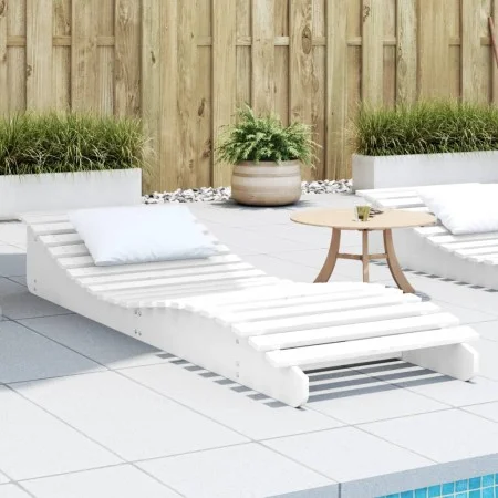 Solid white pine wood lounger 205x60x31.5 cm by , Loungers - Ref: Foro24-832574, Price: 102,68 €, Discount: %