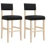 Taburetes altos 2 uds madera maciza de caucho y cuero sintético de , Taburetes de cocina - Ref: Foro24-4006196, Precio: 81,09...
