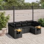 6-teiliges Gartensofa-Set und schwarze synthetische Rattankissen von , Gartensets - Ref: Foro24-3227098, Preis: 416,46 €, Rab...