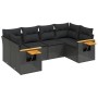 6-teiliges Gartensofa-Set und schwarze synthetische Rattankissen von , Gartensets - Ref: Foro24-3227098, Preis: 416,46 €, Rab...
