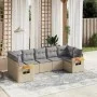 7-teiliges Gartensofa-Set und beige synthetische Rattankissen von , Gartensets - Ref: Foro24-3227109, Preis: 472,43 €, Rabatt: %