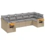 7-teiliges Gartensofa-Set und beige synthetische Rattankissen von , Gartensets - Ref: Foro24-3227109, Preis: 472,43 €, Rabatt: %