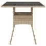 Garden table glass surface PE rattan beige 80x80x75 cm by , Garden tables - Ref: Foro24-365523, Price: 90,25 €, Discount: %