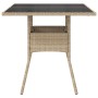 Gartentisch Glasoberfläche PE Rattan Beige 80x80x75 cm von , Gartentische - Ref: Foro24-365523, Preis: 85,40 €, Rabatt: %