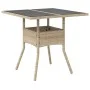 Garden table glass surface PE rattan beige 80x80x75 cm by , Garden tables - Ref: Foro24-365523, Price: 90,25 €, Discount: %