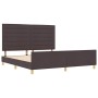 Estructura de cama con cabecera Marrón oscuro 180 x 200 cm tela