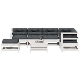 Garden furniture set with cushions 8 pieces solid white pine wood by , Garden sets - Ref: Foro24-3250609, Price: 745,75 €, Di...