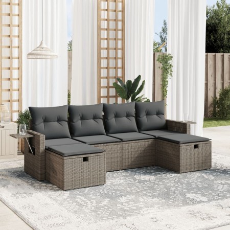 Gartenmöbel-Set, 6-teilig, mit grauen Polstern aus synthetischem Rattan. von , Gartensets - Ref: Foro24-3263856, Preis: 351,3...