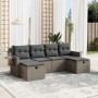 Gartenmöbel-Set, 6-teilig, mit grauen Polstern aus synthetischem Rattan. von , Gartensets - Ref: Foro24-3263856, Preis: 351,3...