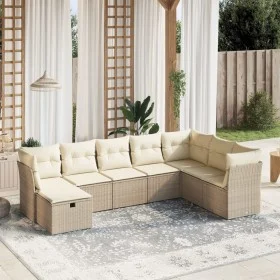 Juego de sofás de jardín con cojines beige 8 pzas ratán PE by , Garden sets - Ref: Foro24-3263274, Price: 547,95 €, Discount: %