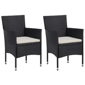 Garten-Esszimmerstühle, 2 Einheiten, schwarzes synthetisches Rattan von , Gartenstühle - Ref: Foro24-318495, Preis: 138,52 €,...