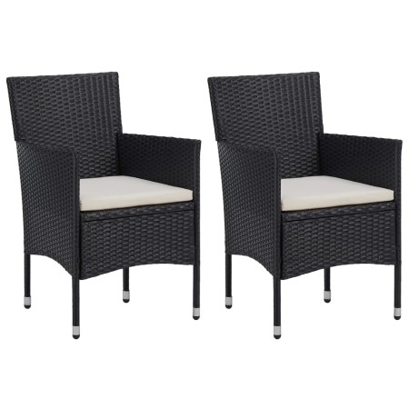 Garten-Esszimmerstühle, 2 Einheiten, schwarzes synthetisches Rattan von , Gartenstühle - Ref: Foro24-318495, Preis: 147,92 €,...