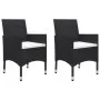Juego de comedor de jardín 3 piezas con cojines negro de , Conjuntos de jardín - Ref: Foro24-3095860, Precio: 256,45 €, Descu...