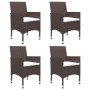 5-piece garden dining set with brown cushions by , Garden sets - Ref: Foro24-3095862, Price: 352,87 €, Discount: %