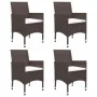 Juego de comedor de jardín 5 piezas con cojines marrón de , Conjuntos de jardín - Ref: Foro24-3095862, Precio: 348,02 €, Desc...