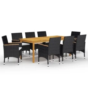 9-piece garden dining set with black cushions by , Garden sets - Ref: Foro24-3095869, Price: 684,45 €, Discount: %