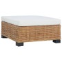 Reposapiés con cojín ratán natural by vidaXL, Modular outdoor sofas - Ref: Foro24-286281, Price: 159,56 €, Discount: %