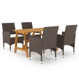 5-piece garden dining set with brown cushions by , Garden sets - Ref: Foro24-3095888, Price: 380,61 €, Discount: %